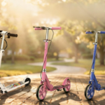 Factory Wholesale Foldable Portable Iron Steel Kick Scooter Straight 2 Big Wheels Outdoor Scooter for Kids Adults
