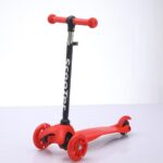 Beginner Kids Three Wheels Scooter Height Adjustable Sensor Self Breaking Foot Brake Durable Plastic Outdoor Scooter