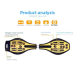Swivel PP Deck Glow-in-the-Dark Hoverboard, Kids Teens Beginners Riding Board for Ages 6+
