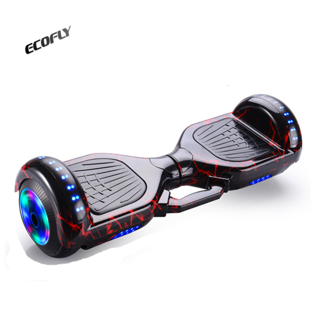 Black Red Crack Hoverboard 6.5" Self‑Balancing Scooter with LED