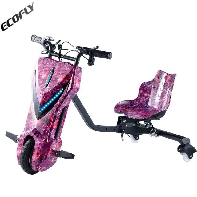 Pink Galaxy Three‑Wheel Kids Drift Scooter With Seat