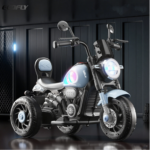 Ecofly Rechargeable Red 3-Wheel Dual-Motor Plastic Electric Motorcycle Ride-On Toy Car 2-8 Years Old Kids Sports Entertainment