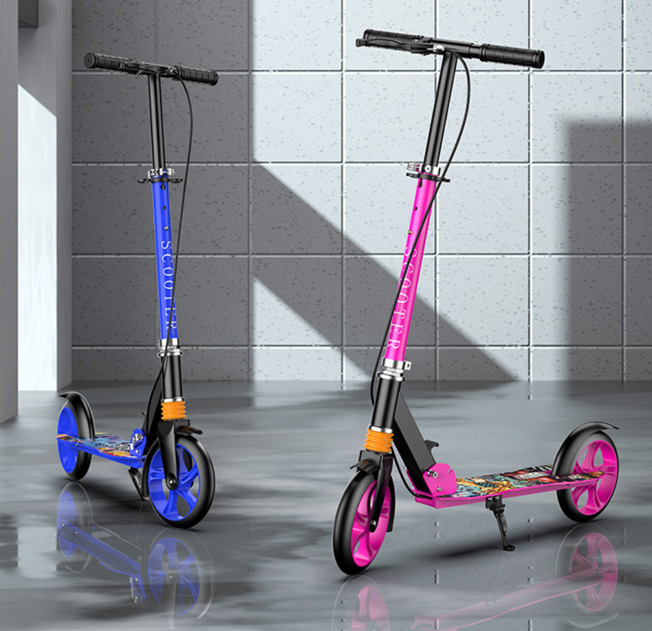 Trendy 2026 Cross-border Iron Student Scooter Folding Portable Lightweight 5kg Shock Absorption Handbrake for E-commerce