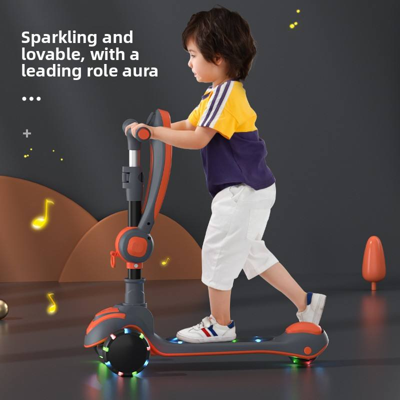 2-12 Years Boys Girls Scooter 3-in-1 Sit & Slide Bike with One-Click Folding Metal Frame Seat Included Wholesale