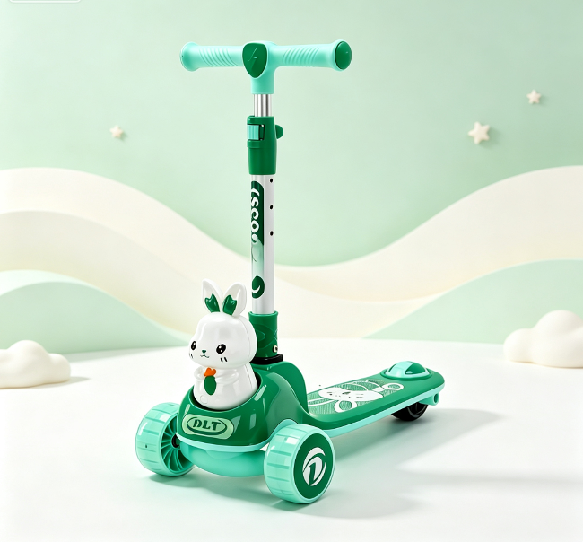 Export Boys Three-Wheel Kick Scooter, New Colorful Design Height Adjustable & Widened Footboard