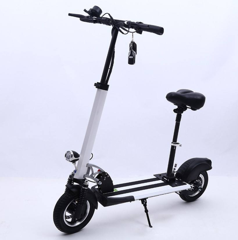 10 Inch Folding Electric Scooter Adult, Double Shock Absorption Disc Brake Off Road Smart E-Scooter