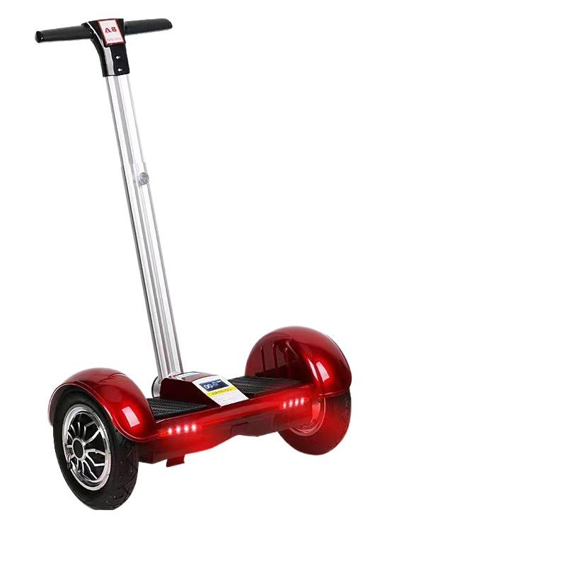 Red Adult Hoverboard With Tall Handlebar Large Off‑Road
