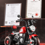Ecofly Rechargeable Red 3-Wheel Dual-Motor Plastic Electric Motorcycle Ride-On Toy Car 2-8 Years Old Kids Sports Entertainment