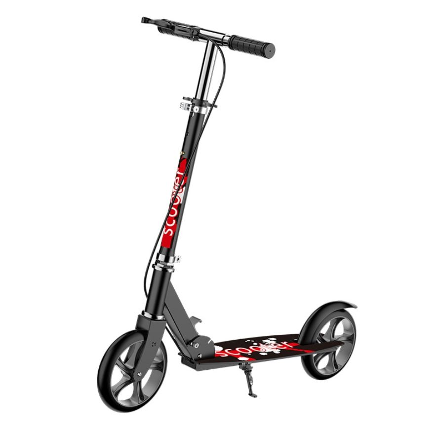 Portable Child Scooter Lightweight Foldable Handbrake 2-Wheel Iron Polyurethane Material