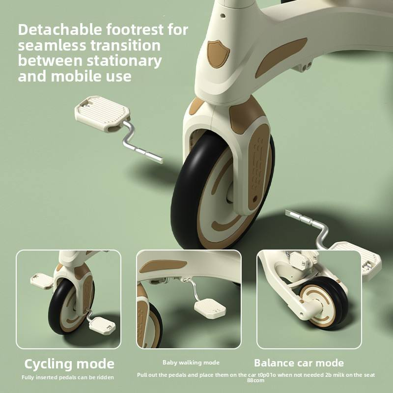2026 Upgraded 1-3 Years Old Children's Three-Wheeled Metal Balance Car Four-in-One Growth Pedal Scooter Made in China