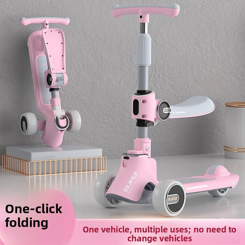 Budget Friendly Wholesale New Plastic Tricycle Scooter with Three-in-One Folding Design Seat Sit Slide for Above 14 Years Old