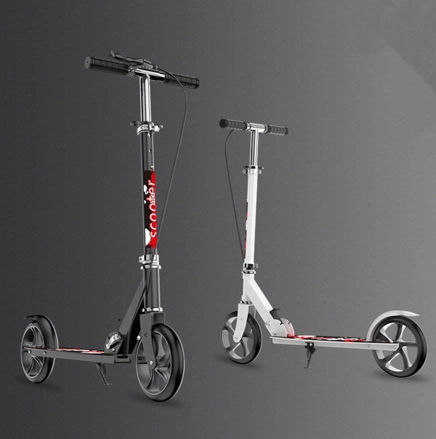 Outdoor Play Child Scooter Easy Fold Handbrake Iron Foam Material 2-Wheel Lightweight 5kg