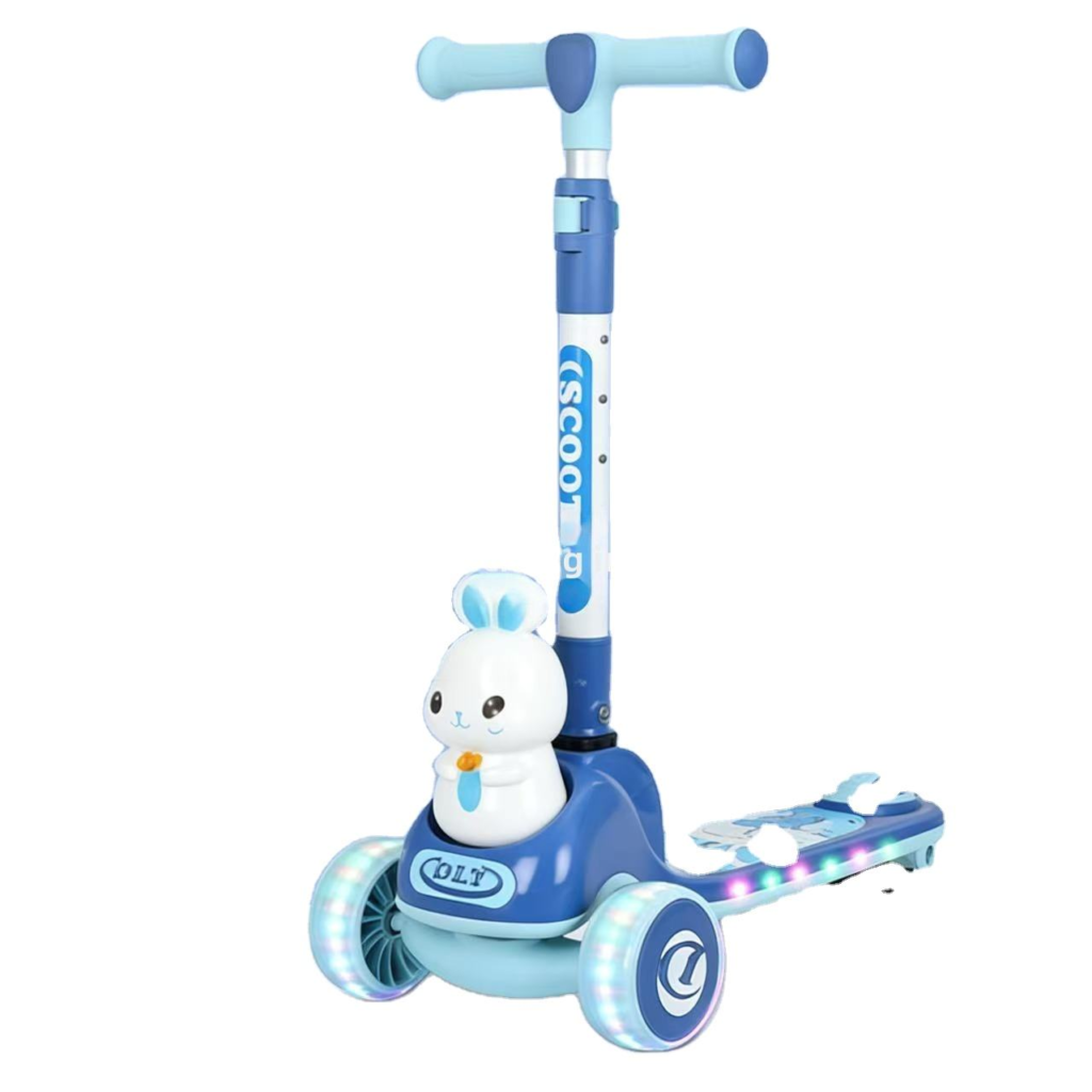 Height Adjustable Three-Wheel Kids Scooter, New Colorful Style Widened Footboard Suitable for Boys Export