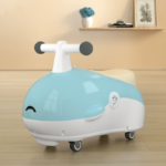 Ecofly Toddler Wiggle Car-Perfect 1-3 Years Old Baby Gift for Boys & Girls Peanut-Shaped Plastic Ride-On Toy Blue/Grey