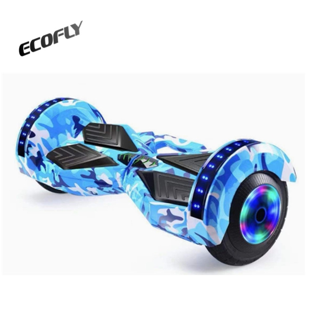 LED Light Hoverboard Blue Camouflage Self‑Balancing Electric