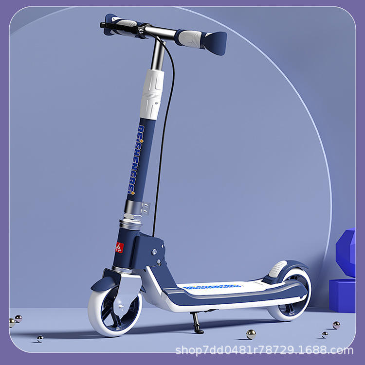 Plastic Body Two-Wheel Scooter, Foldable Ride-Along Equipment for 6-15 Years Old Kids