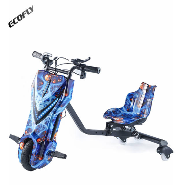 Camo Blue Kids 360 Rotating Electric Scooter for Crazy Cart 3 Wheels for Drifting Trike for Bluetooth Electronic Smart Smart