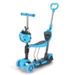 Children Kick & Mobility Scooter, Mihao Push-and-Ride Tricycle Height-Adjustable Iron Frame Lights Supply