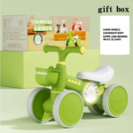 Ecofly 4-Wheel Balance Scooter 1-3 Years Beginner Training Glider Toddler Walkers No Pedals Durable Plastic Baby Sports
