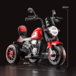 Ecofly Factory-Supplied Rechargeable Dual-Drive Red Plastic Tricycles Motorcycles Electric Children's Sports Entertainment 2-8