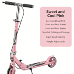 2-Wheel Adult Kick Scooter, Foldable Campus Commuter Scooter for Teens & Kids 6-12 Years Old