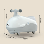 Ecofly Toddler Wiggle Car-Perfect 1-3 Years Old Baby Gift for Boys & Girls Peanut-Shaped Plastic Ride-On Toy Blue/Grey