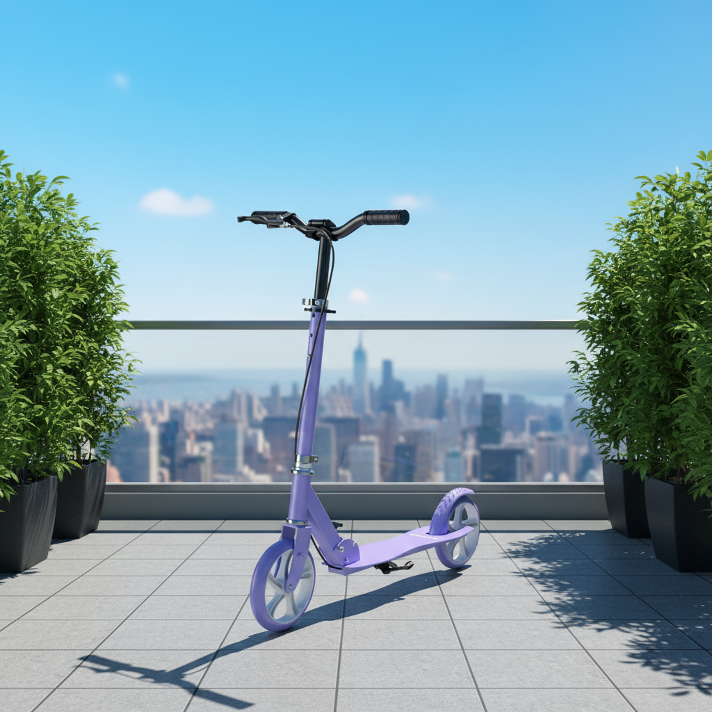 Children's Urban Campus Pedal Scooter Foldable Shock Absorbing Steel Frame 2-Wheel Polyurethane Wheels for 8-12 Years Old