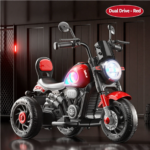 Ecofly Manufacturer Rechargeable 3-Wheel Dual-Drive Electric Motorcycle Ride-On Toy Car Red Kids Boys Girls Sports Entertainment