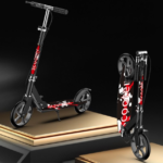 Outdoor Child Kick Scooter Portable Folding Iron Frame Double Handbrake Polyurethane Wheel