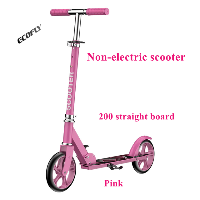Commuter Outdoor Kick Scooter Straight Big Dual Wheels Foldable Steel Body for Kids Teenagers Adults