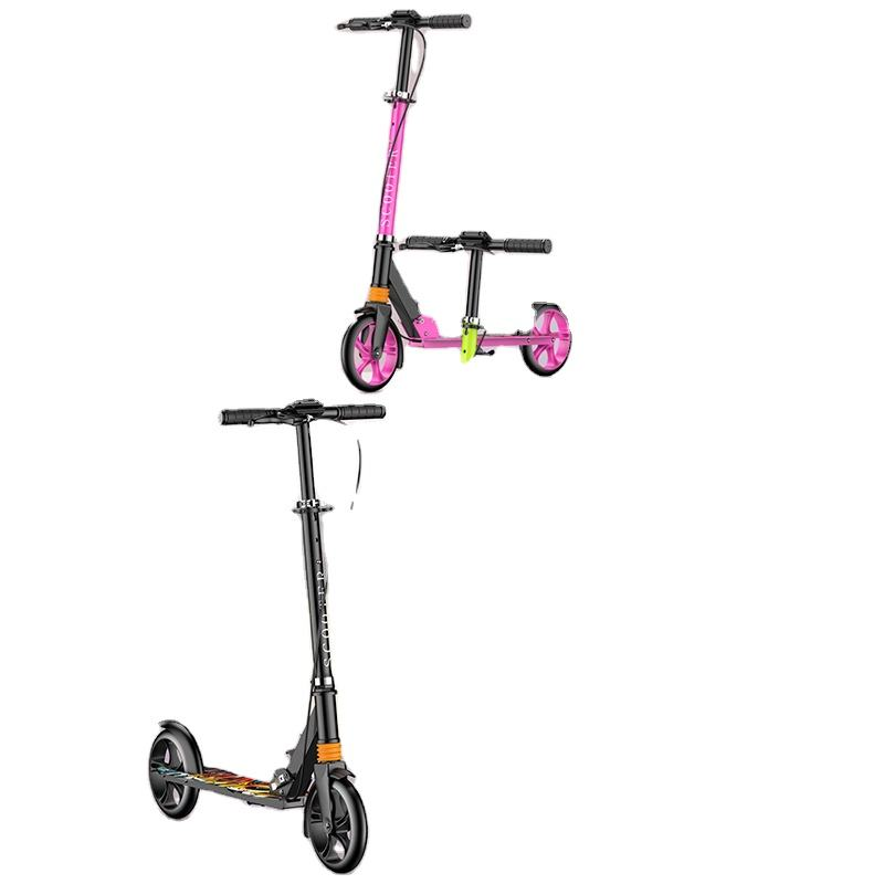 Wholesale Cross-border Iron Student Scooter Folding Portable Shock Absorption Handbrake for E-commerce