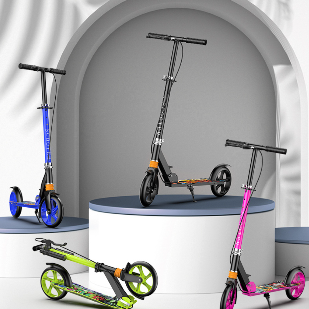 2026 Cross-border Iron Student Scooter 2-Wheel Folding Portable Shock Absorption Handbrake 5kg for E-commerce