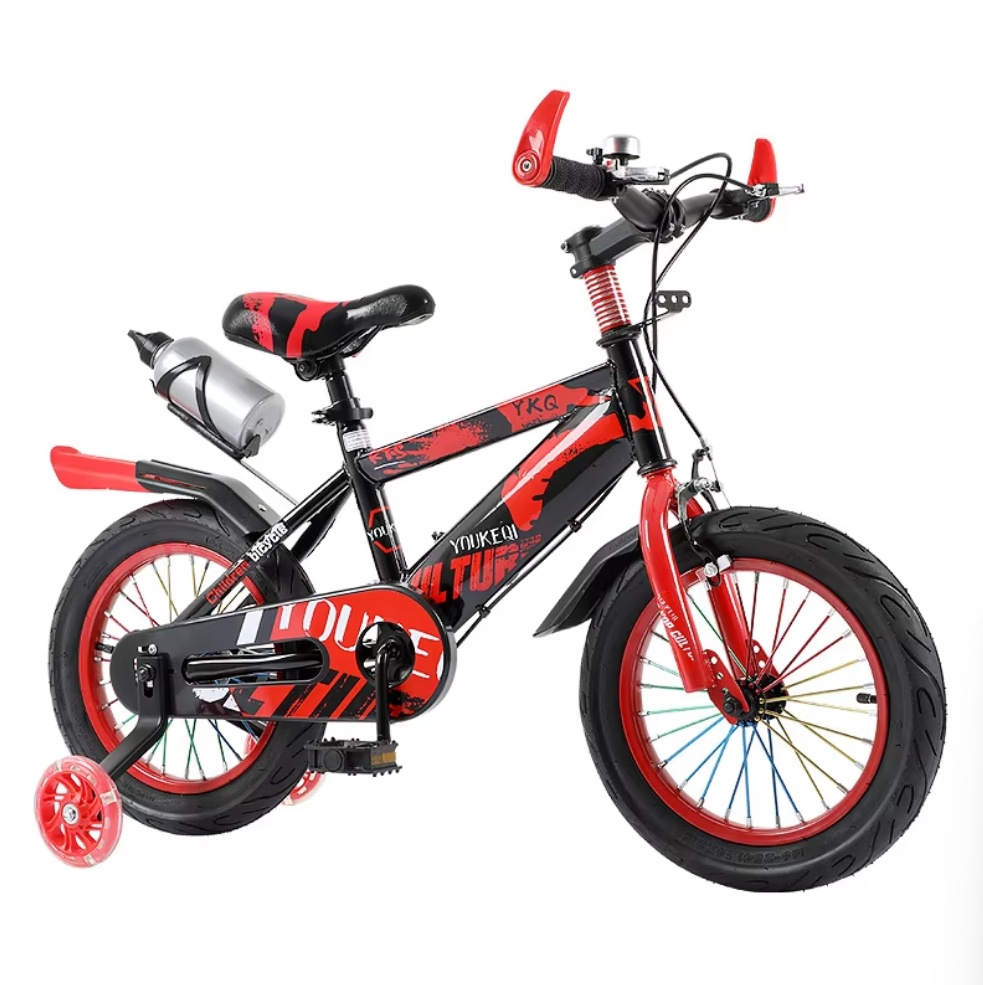 One-Item New Style 12/18-Inch Mountain Bike Carbon Steel Frame Soft-Tail with Front and Rear V-Brakes for 3-9 Years Kids