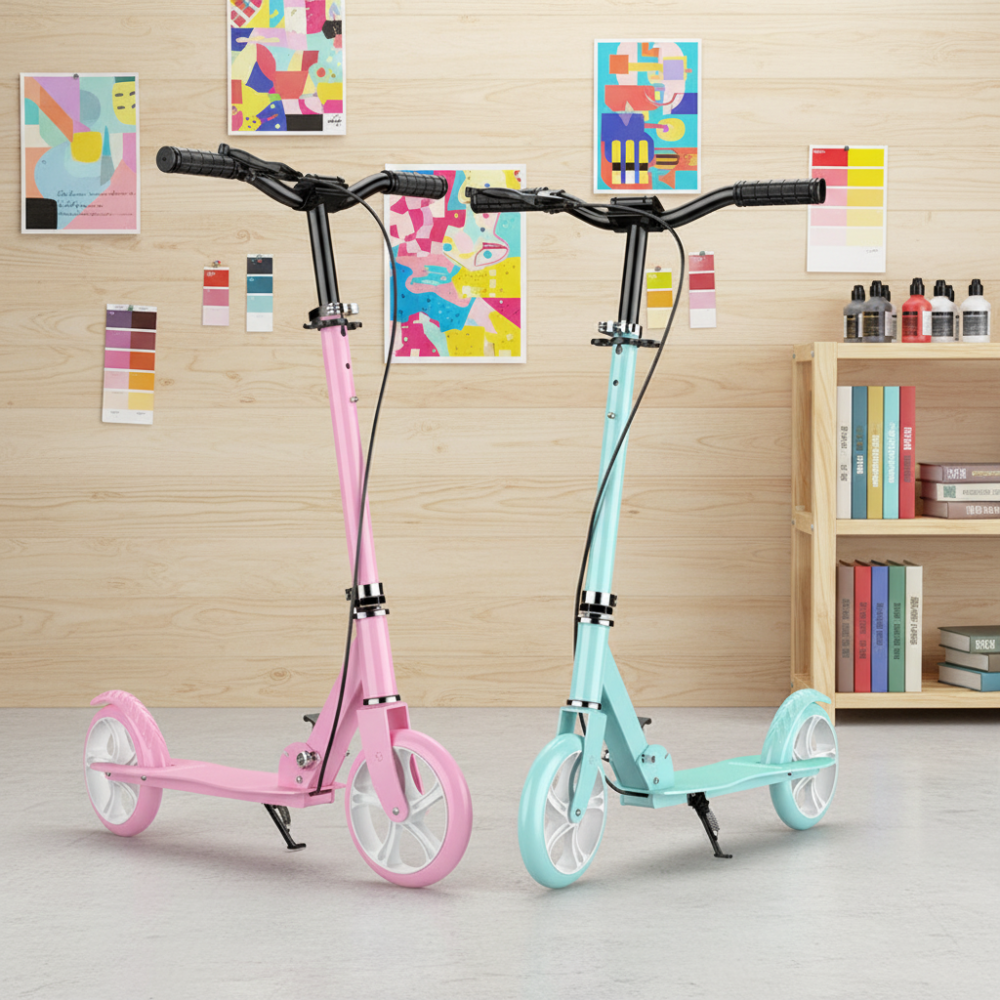 City Campus Child Pedal Scooter Steel Frame Foldable Shock Absorbing PU Wheels 8-12 Years