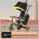 New Arrival Toddler Sunshade Pedal Tricycle Foam Wheels Portable Foldable Alloy Frame Training Wheels Riding Bike