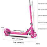 Tenboom Kids Aluminum Kick Scooter with PU Wheels Two-Wheel Height Adjustable Foldable Handlebar Ages 3-12