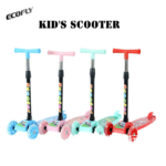 ECOFLY Foldable 3-Wheel Kids Kick Scooter - Pink Balance Training Toy