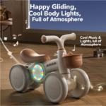 Ecofly 4-Wheel Balance Scooter 1-3 Years Beginner Training Glider Toddler Walkers No Pedals Durable Plastic Baby Sports