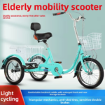 Lightweight Compact Folding Adult Tricycle for Seniors Middle Aged People With Open Storage Basket Leisure Commute Mobility Bike