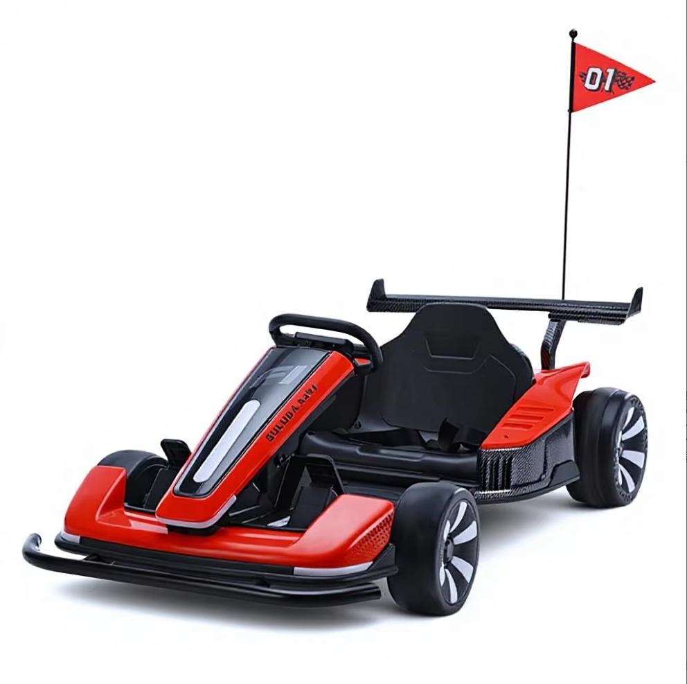 Red Remote Control Dual-Drive Electric Drift Go Kart for Kids Adults Outdoor Toy