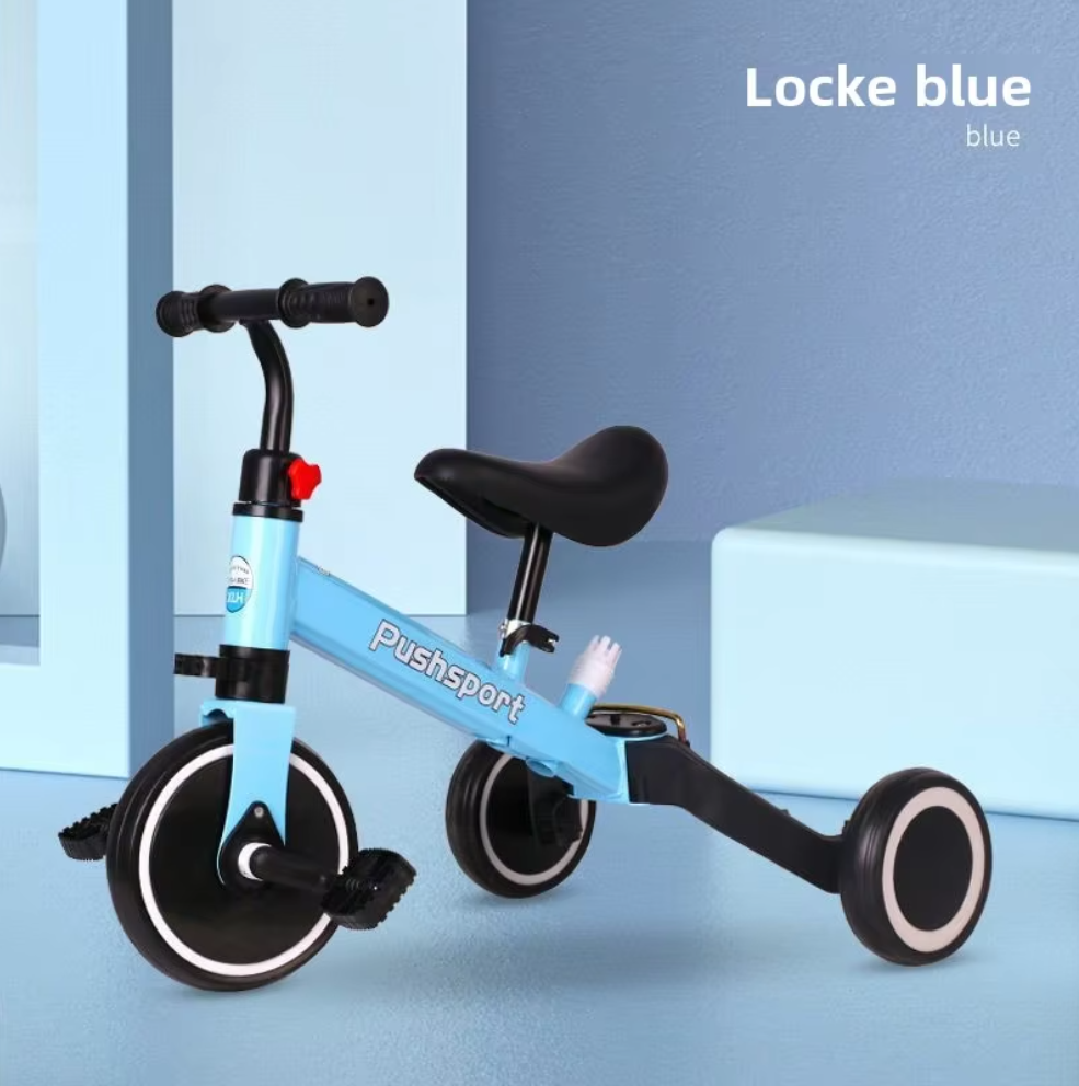 ECOFLY 8899 Foldable Metal Kids Tricycle - Anti-Rollover Balance Bike & Scooter (Blue)