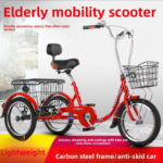 Lightweight Compact Folding Adult Tricycle for Seniors Middle Aged People With Open Storage Basket Leisure Commute Mobility Bike