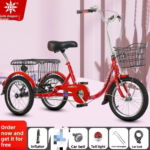 Lightweight Compact Folding Adult Tricycle for Seniors Middle Aged People With Open Storage Basket Leisure Commute Mobility Bike