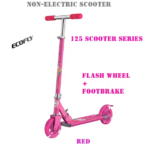 ECOFLY 125 Series Foldable Steel Kids Kick Scooter - Double Brakes & Flash Wheels